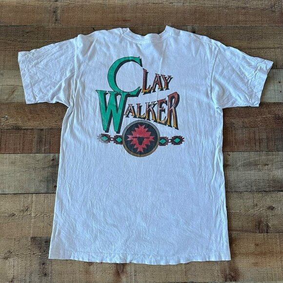 Clay Walker vintage fruit of the loom single stitch mens short sleeve t-shirt -L - Picture 6 of 10